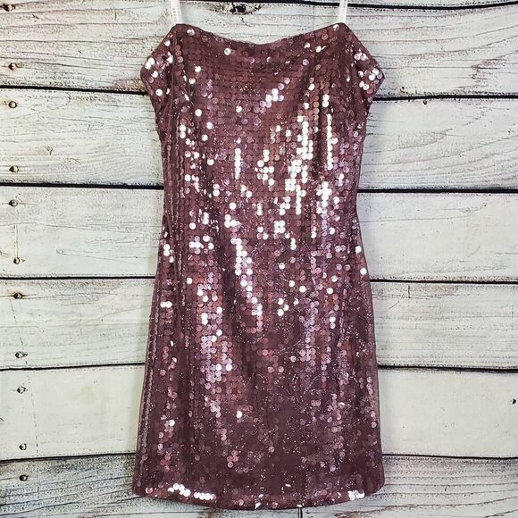 Masquerade Strapless Sequin Mini Dress Rose Pink Size 5/6 Prom Homecoming Cockta - Picture 8 of 10